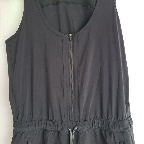 Athleta Expedition Skort Dress Black Sleeveless Zip Front Drawstring Size 4 - Picture 7 of 12